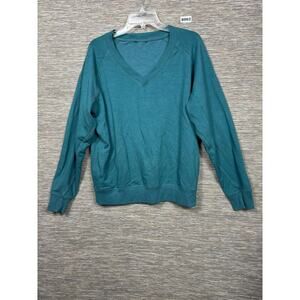 Buffalo David Bitton Sweatshirt Mens Large Green V Neck Pullover Fleece 1902104